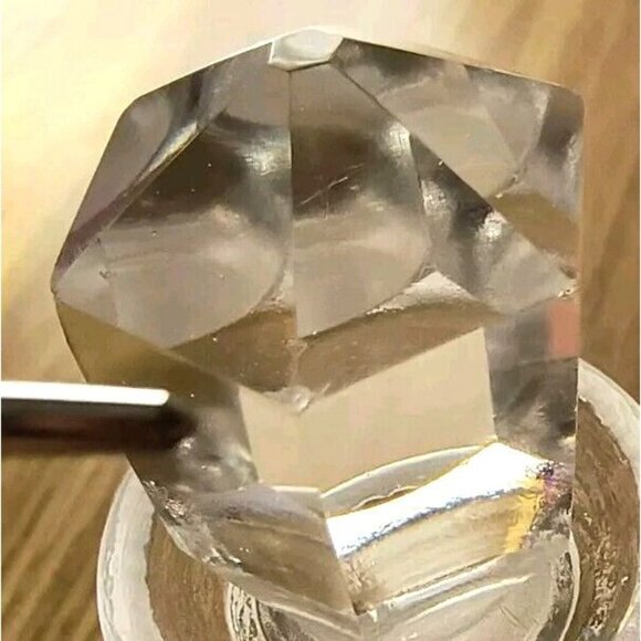 SET/2 Crystal Glass Cruets  w/Glass Stoppers, Oil and Vinegar, EUC - Picture 10 of 10